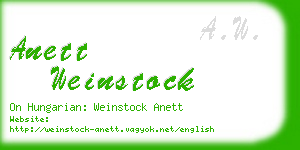 anett weinstock business card